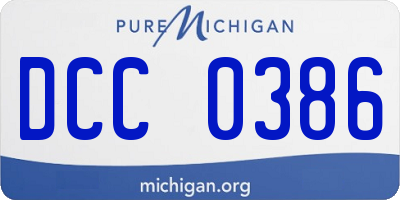MI license plate DCC0386