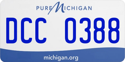 MI license plate DCC0388