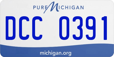 MI license plate DCC0391