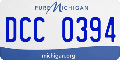 MI license plate DCC0394