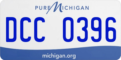 MI license plate DCC0396