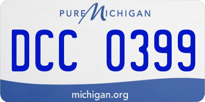 MI license plate DCC0399