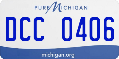 MI license plate DCC0406