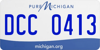 MI license plate DCC0413