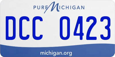 MI license plate DCC0423