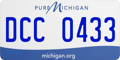 MI license plate DCC0433