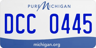 MI license plate DCC0445