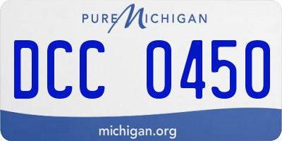MI license plate DCC0450