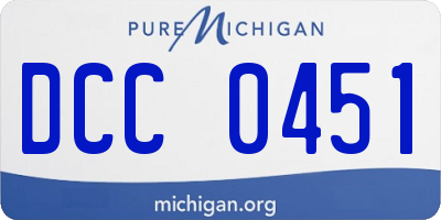 MI license plate DCC0451