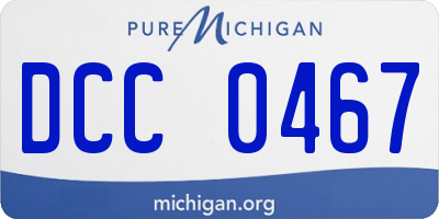 MI license plate DCC0467
