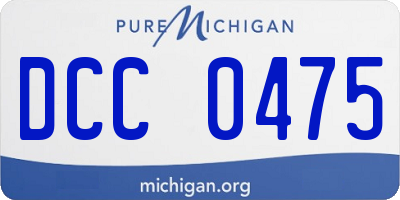 MI license plate DCC0475