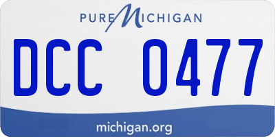 MI license plate DCC0477