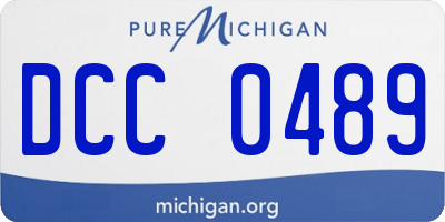 MI license plate DCC0489