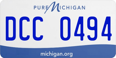MI license plate DCC0494