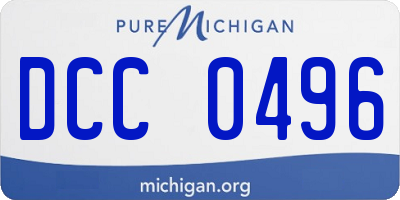 MI license plate DCC0496
