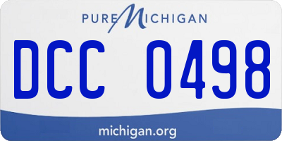 MI license plate DCC0498