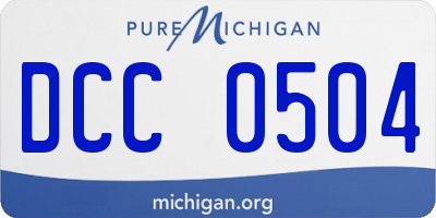 MI license plate DCC0504