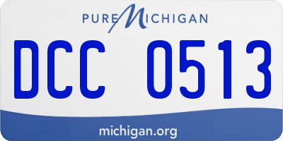 MI license plate DCC0513