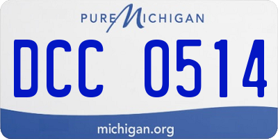MI license plate DCC0514