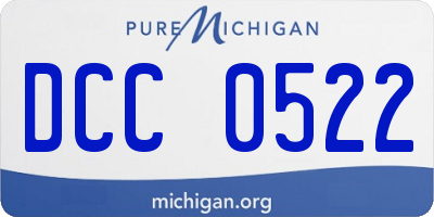 MI license plate DCC0522