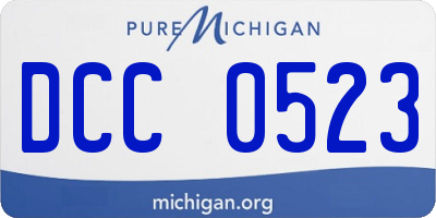MI license plate DCC0523