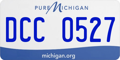MI license plate DCC0527