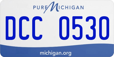 MI license plate DCC0530