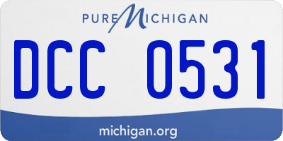 MI license plate DCC0531