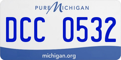 MI license plate DCC0532