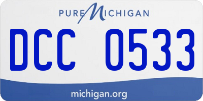 MI license plate DCC0533