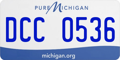 MI license plate DCC0536