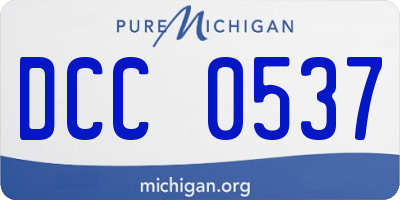 MI license plate DCC0537