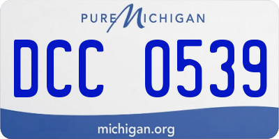 MI license plate DCC0539