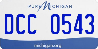 MI license plate DCC0543