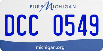 MI license plate DCC0549