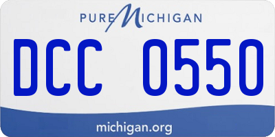 MI license plate DCC0550