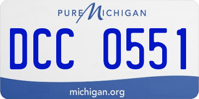 MI license plate DCC0551