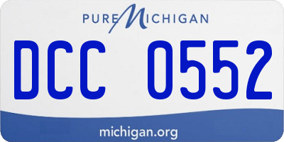 MI license plate DCC0552