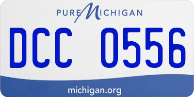 MI license plate DCC0556