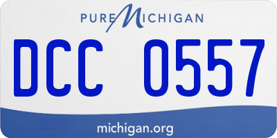 MI license plate DCC0557