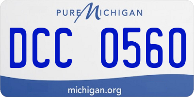 MI license plate DCC0560