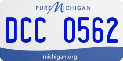 MI license plate DCC0562