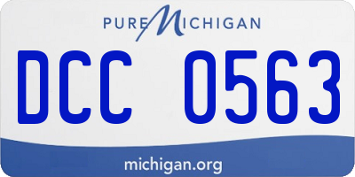MI license plate DCC0563
