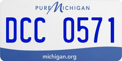 MI license plate DCC0571