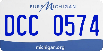 MI license plate DCC0574