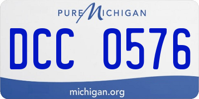 MI license plate DCC0576