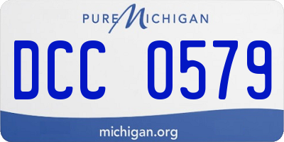 MI license plate DCC0579