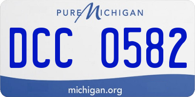 MI license plate DCC0582