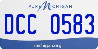 MI license plate DCC0583