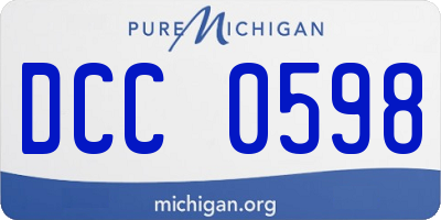 MI license plate DCC0598